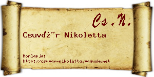 Csuvár Nikoletta névjegykártya