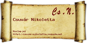 Csuvár Nikoletta névjegykártya
