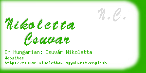 nikoletta csuvar business card