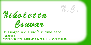 nikoletta csuvar business card